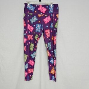 EUC Constantly Varied Gear Purple Gummy Bear Women's Workout Leggings Size XL